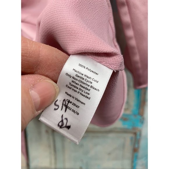 Talbots Tie Waist Top 10 Pink Polyester - Picture 6 of 10